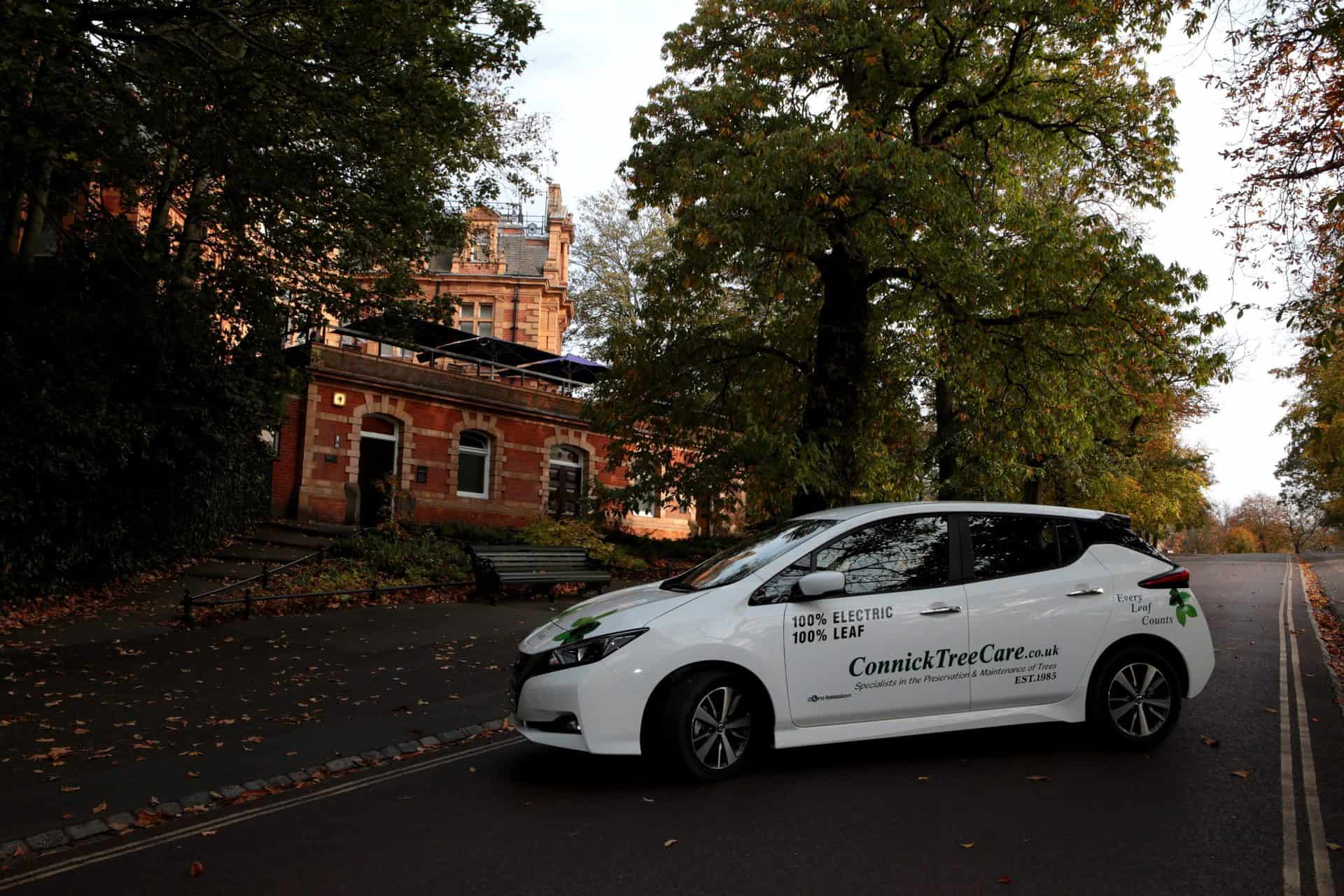 Connick Tree Care branded electric car