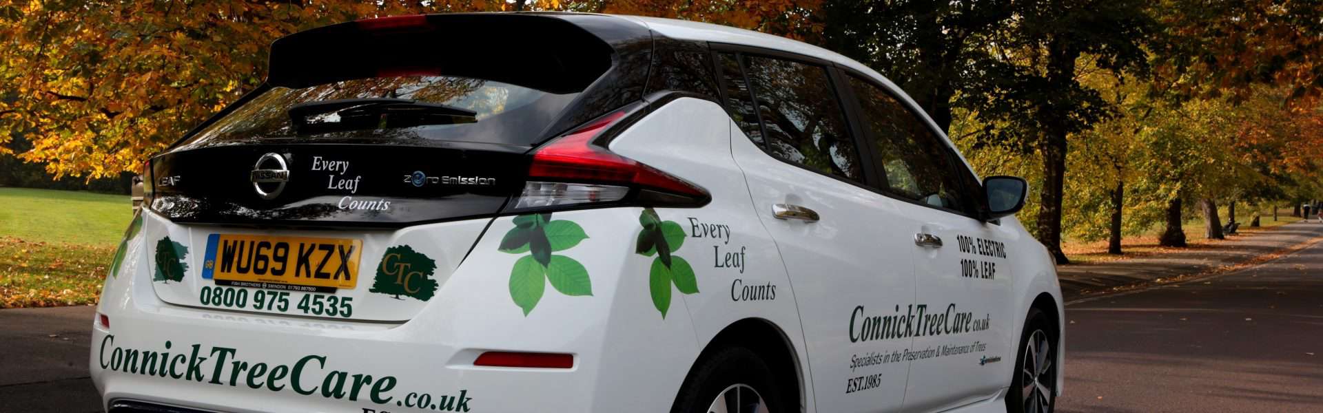 Car with Connick Tree Care branding