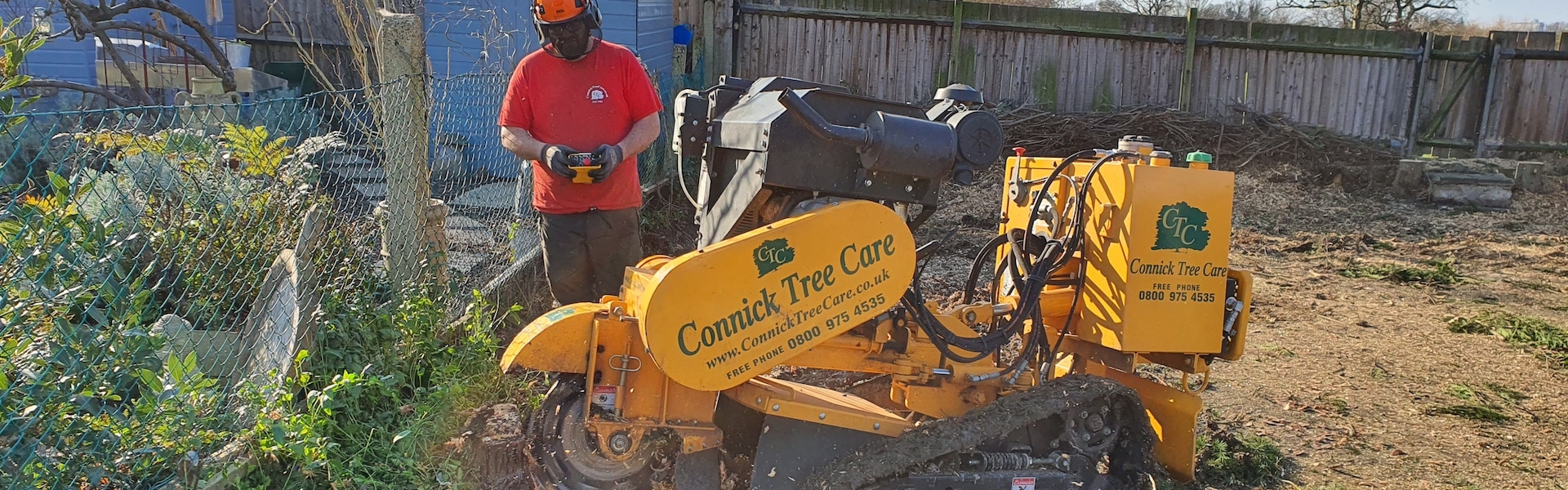 A member of the Connick Tree Care team working