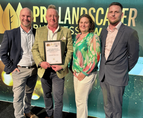 Managing Director Dan Pennington and 3 members of the senior management team receiving the certificate of Highly Commended.